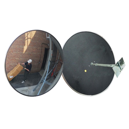 Se-Kure Convex Safety Mirror, Acrylic, 12", Plastic, Circular, 160 Degrees Viewing Angle SCVO-12T-PB